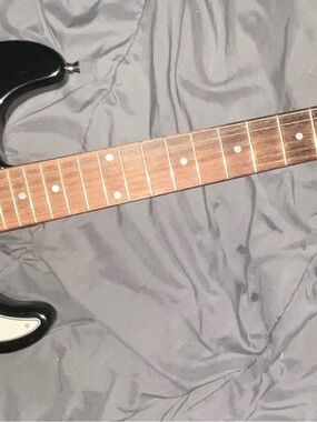 Black Electric Guitar Neck with Rosewood Fretboard - Replacement Part